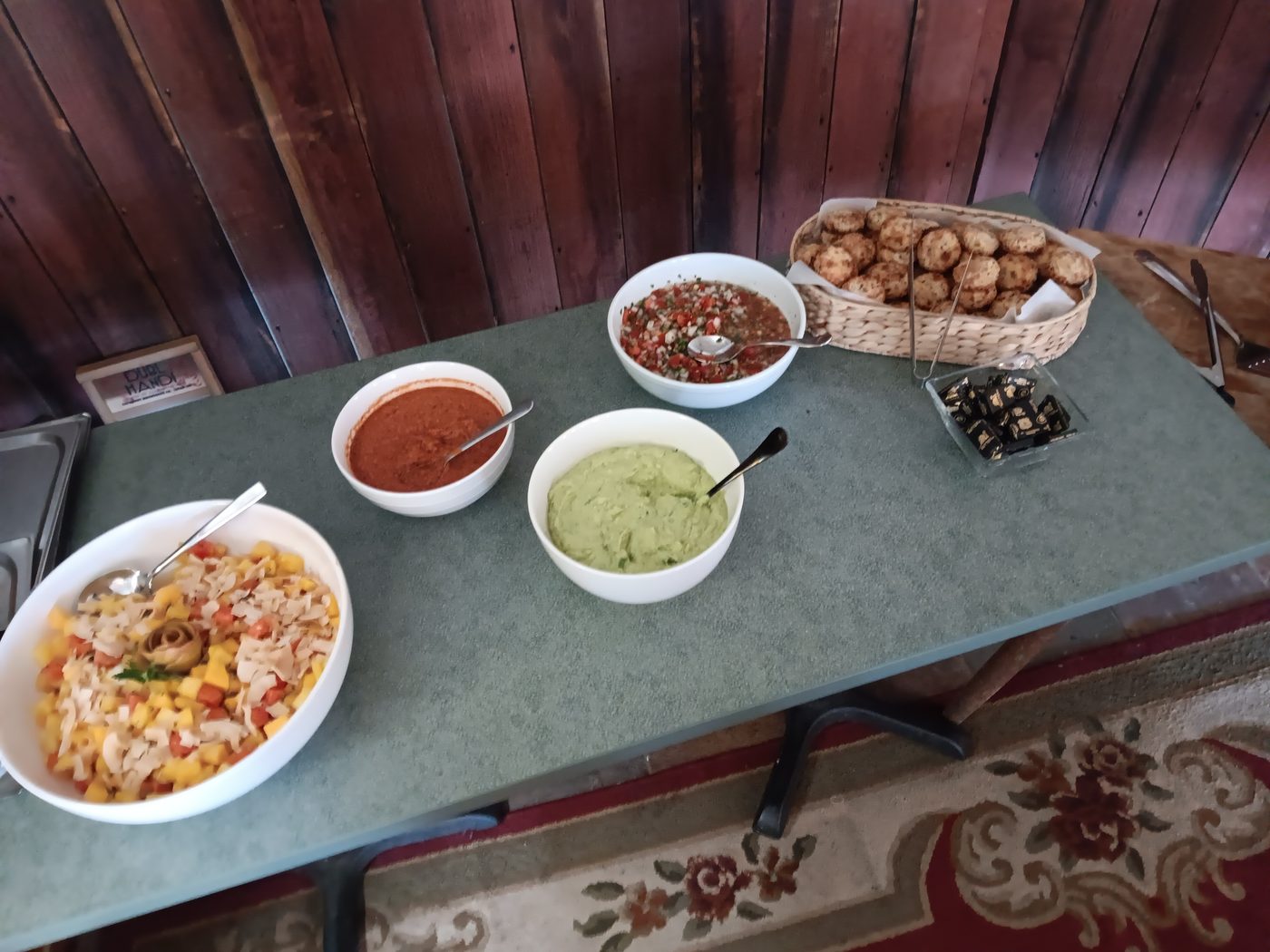 Fresh salsa and brunch condiment spread